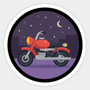 Motorcycling at night - Moon Night Midnight Biker Sticker